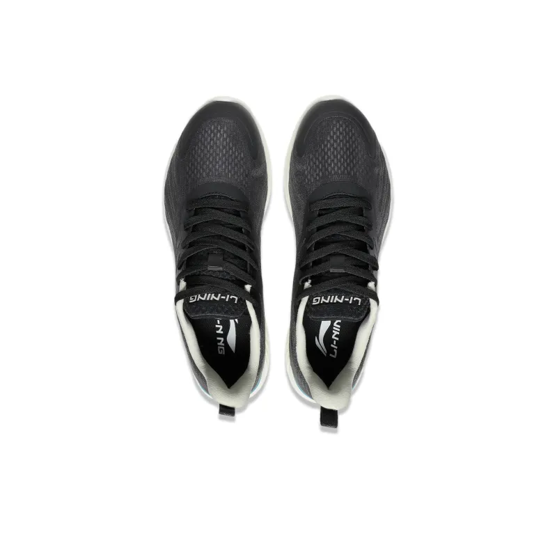 LiNing Elegance Series Cushioned Wear Resistant Breathable Low Top Running Shoes Men's Black-4