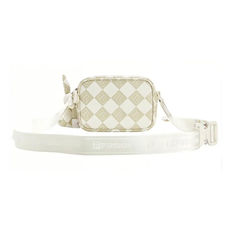 FILA FUSION Polyurethane Crossbody Bag, Shoulder Bag Regular Women's Light Beige White-3