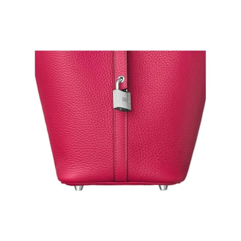 HERMES Picotin Lock Clemence Bullock Leather Basket Bag Handbag Bucket Bag Women's I6 Rose Extreme Extreme Pink-3