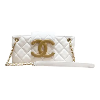 CHANEL Sheepskin Baguette Bag Shoulder Bag Crossbody Bag Women's White