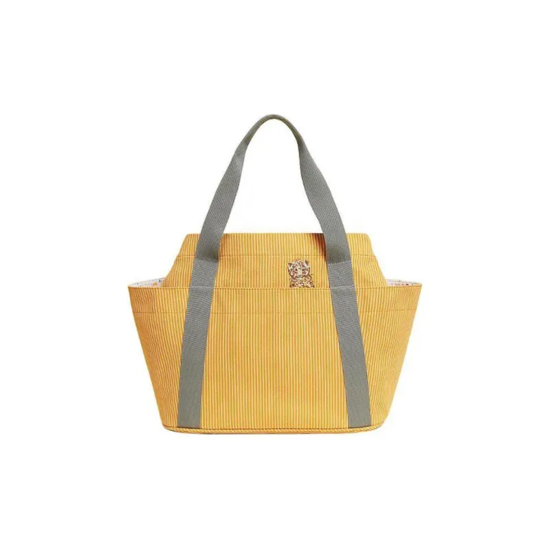 HERMES Canvas Bag, Mommy Bag, Handbag, Shoulder Bag Regular Women's Yellow-0