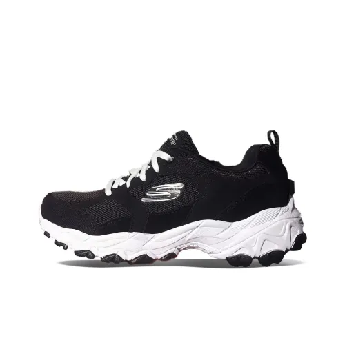 Skechers Encore Chunky Sneakers Women's Low-Top Black/White Silver