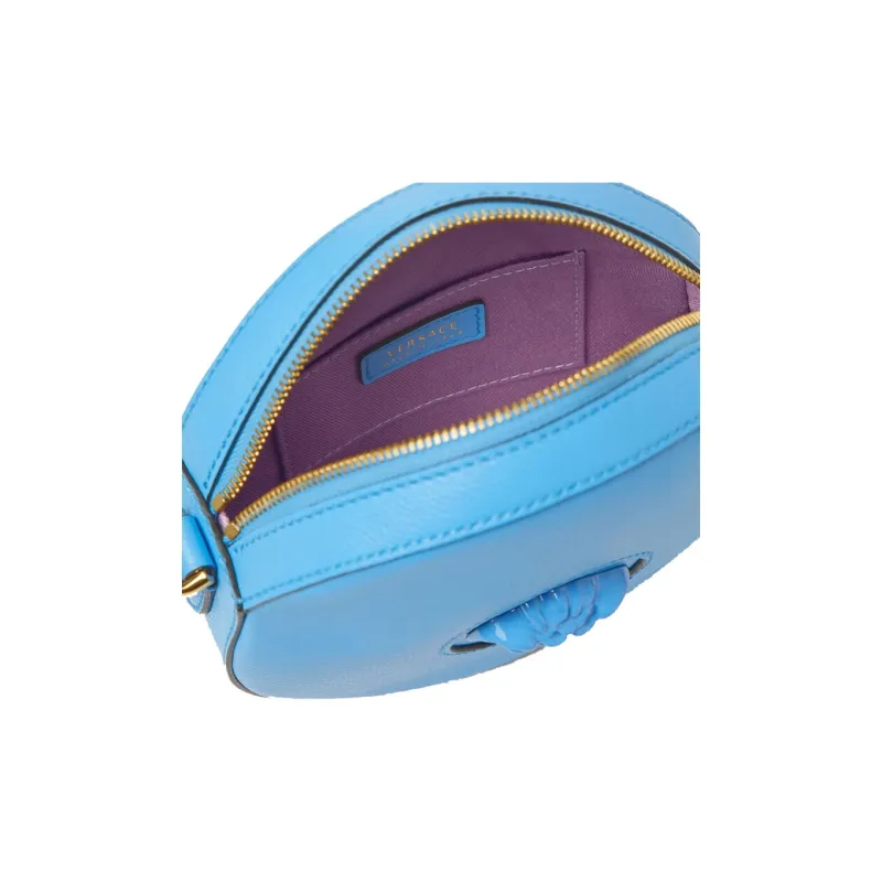 VERSACE La Medusa Leather Shoulder Bag Crossbody Bag Regular Women's Blue-3