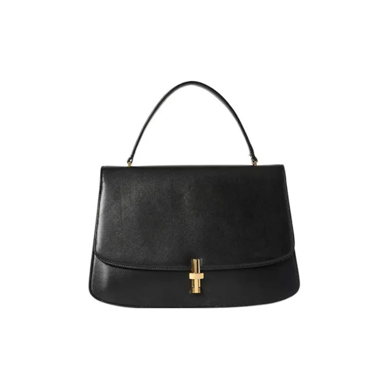 THE ROW Calfskin Messenger Bag Handbag Small Size Women's Black-0