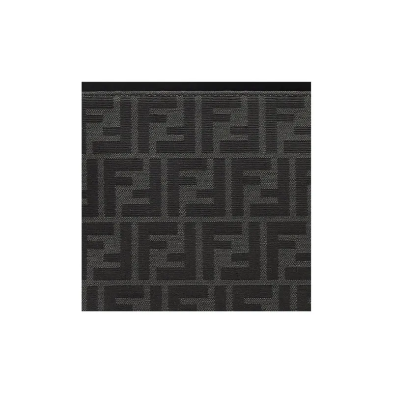 FENDI Cotton With Calfskin Clutch Medium Size Men's Black-3