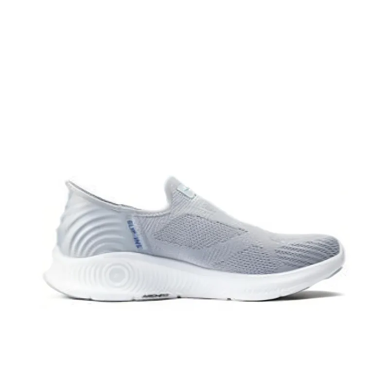 Skechers Non slip Wear resistant Shock Absorption Low Top Casual Shoes Men's Gray-1