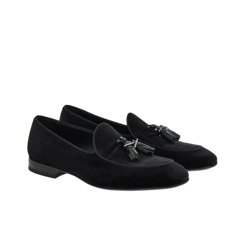 FERRAGAMO Tasselled Velvet Loafers-2