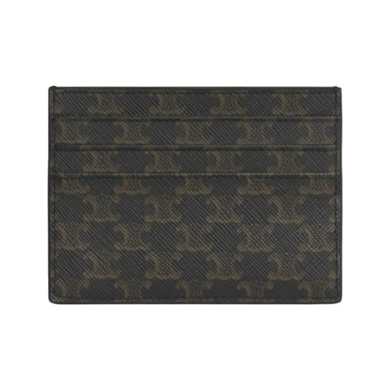 CELINE Canvas Coin Purses Card Holders Men's Black-2