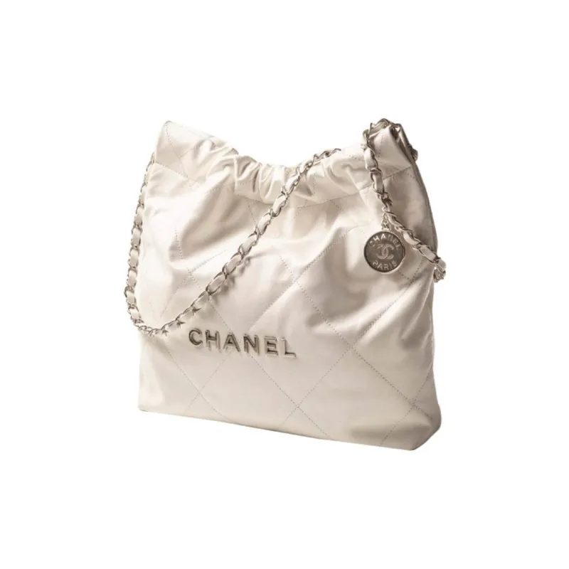 CHANEL Smooth Finish Calfskin Tote Bag, Shopping Bag, Portable Crossbody Bag, Shoulder Bag Trumpets Women's White-1
