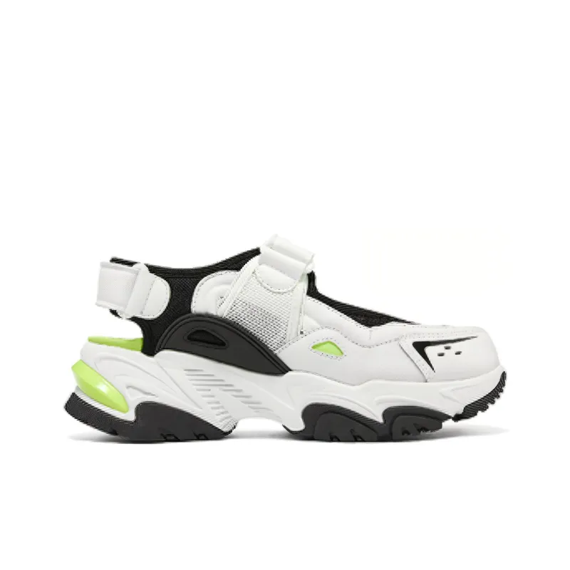 Skechers DLites Sandal 'White Black Neon Green' Women's-1