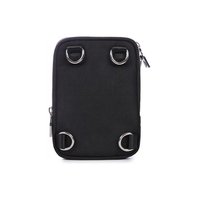 VERSACE JEANS COUTURE Nylon Shoulder Bag, Crossbody Bag Small Size Men's Black Gray-3