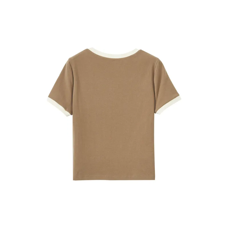 XIANGYING T Shirt Women's Camel-1