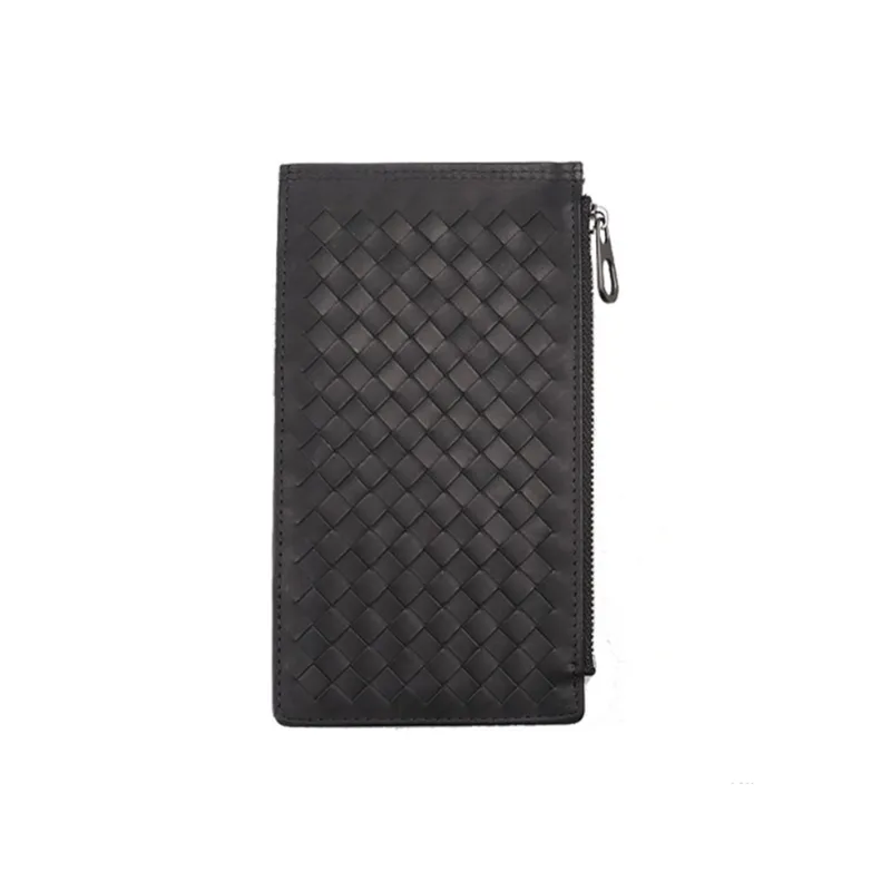 CMLZIUA Top Grain Cow Leather Wallet Large Size Unisex Black-2