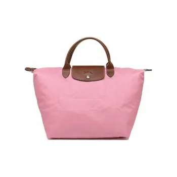 LONGCHAMP Le Pliage Canvas With Cow Leather Detail Dumpling Bag Handbag Medium Size Women's Pink