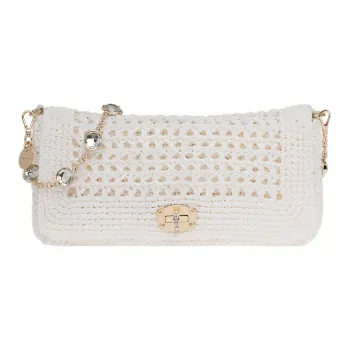 MIU MIU Straw And Wicker Handbag Shoulder Bag Women's White