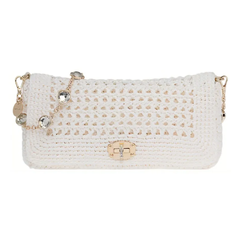 MIU MIU Straw And Wicker Handbag Shoulder Bag Women's White-0