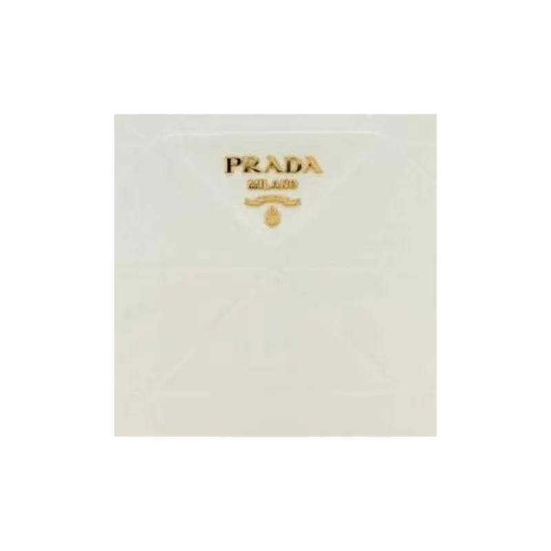 PRADA Symbole Leather Shoulder Bag Crossbody Bag Handbag Small Size Women's White-3
