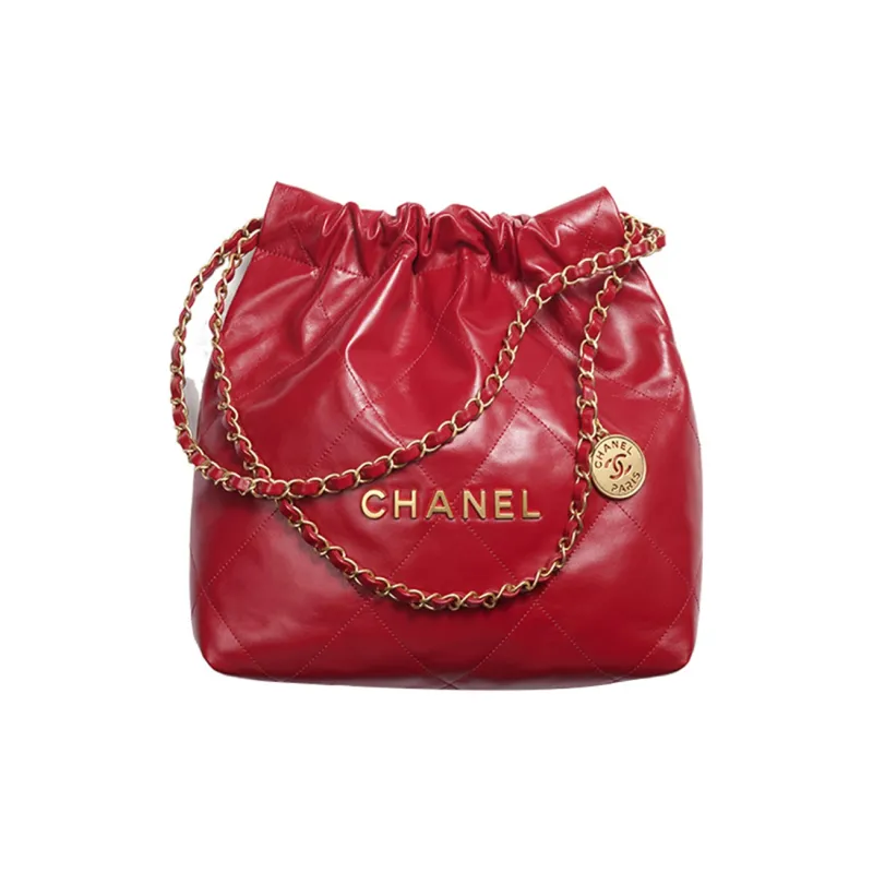 CHANEL 22Bag Smooth Finish Calfskin Tote Bag, Shopping Bag, Portable Crossbody Bag, Shoulder Bag Women's Red-1