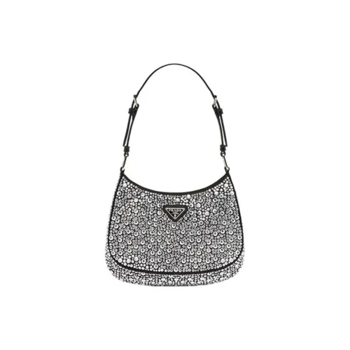 PRADA Cleo Satin Bag With Appliques Metal