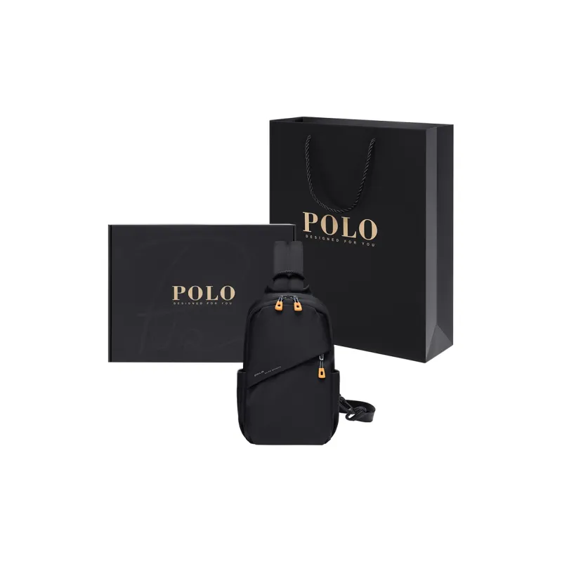 POLO Fabric Sling Bag Large Size Men's Ecru/Black-7