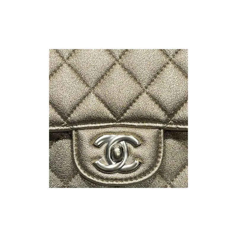 CHANEL Classic Flap CF Sheepskin Shoulder Bag, Crossbody Bag Mini Women's Gold-1