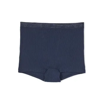 Victoria's Secret PINK COTTON Logo Cotton High-Waist Boyshort Panty/B Underpants Women's 1 Pack Marine Blue