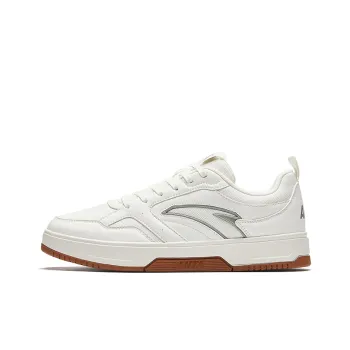 Anta Lightweight White Sneakers Height Increasing Lightweight Low Top Skateboard Shoes Men's Ivory White