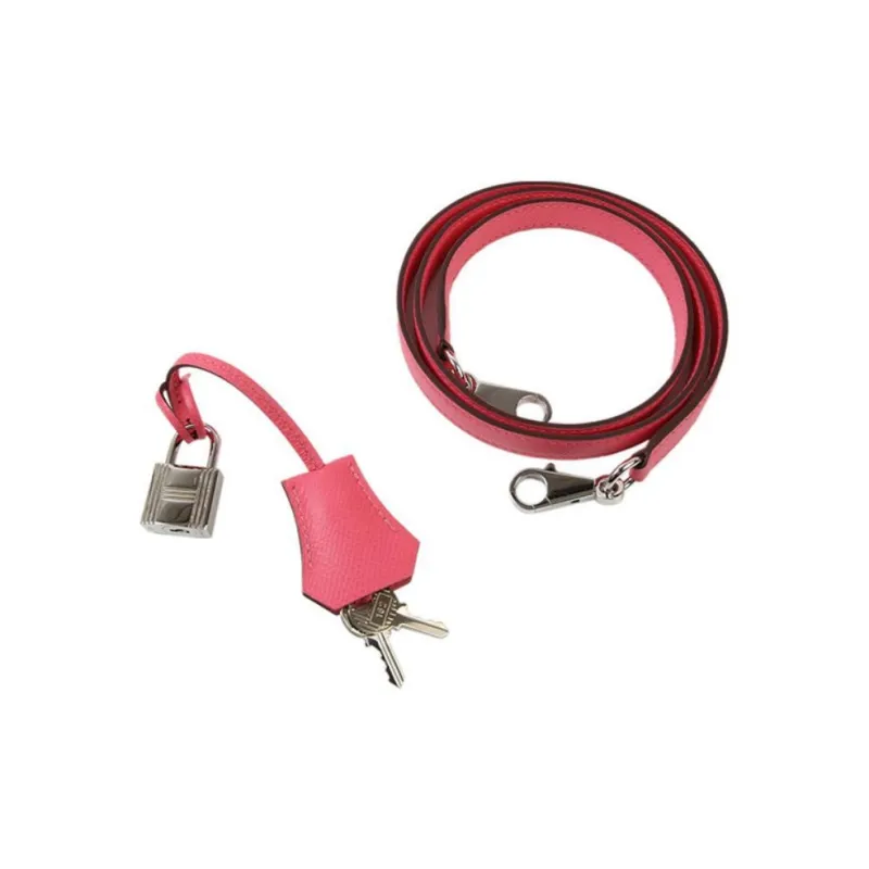 HERMES Kelly Epsom Leather Kelly Bag One Shoulder Handbags Women's 8W Rose Azalea New Lip Balm Powder-6
