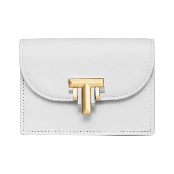 TIFFANY & CO. Tiffany T Calfskin Wallet Women's White