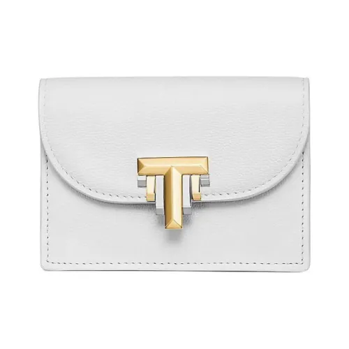 TIFFANY & CO. Tiffany T Calfskin Wallet Women's White