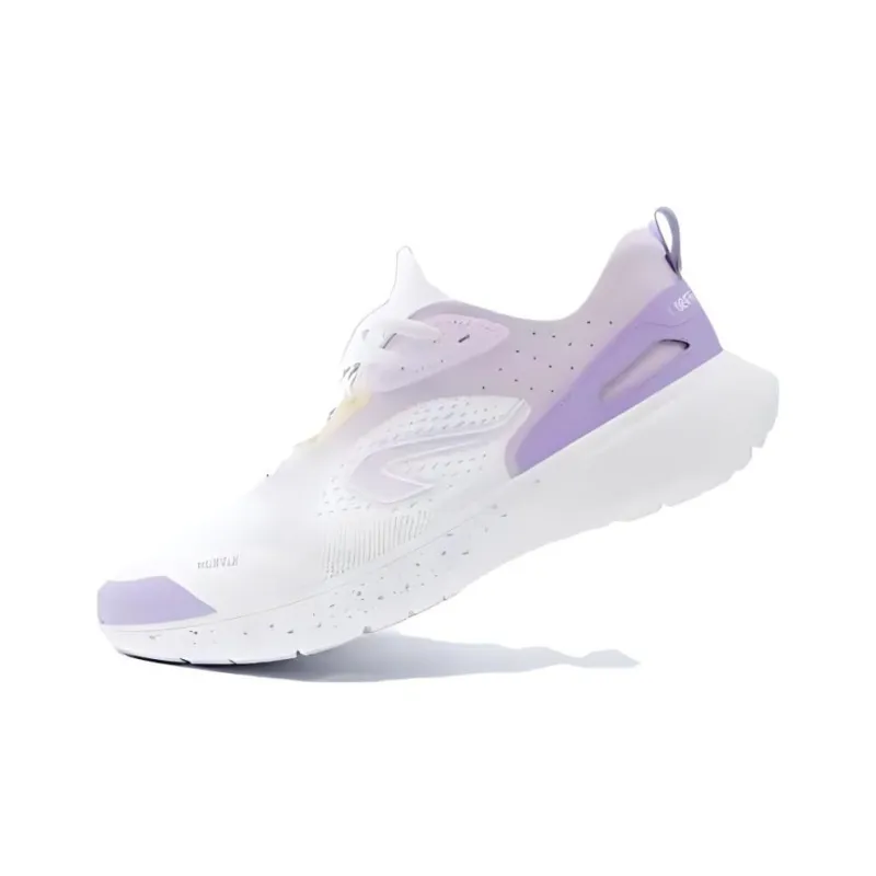 DECATHLON Cushioned Wear Resistant Breathable Low Top Running Shoes Women's White Purple-3