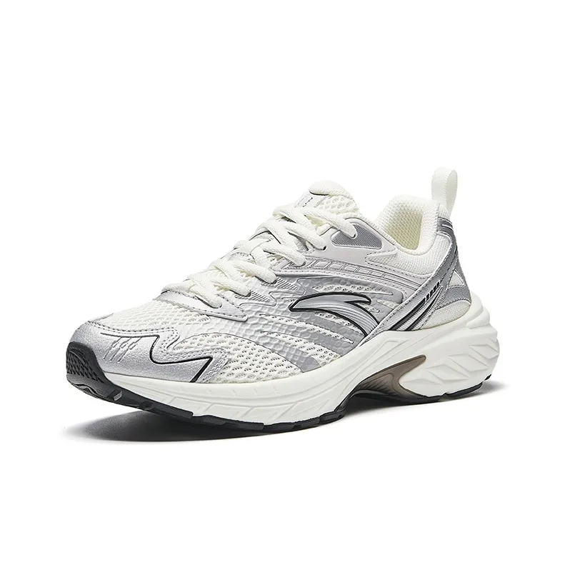 Anta Cushioning, Slip Resistant, Breathable, Lightweight Low Top Running Shoes Women's Gray White-1