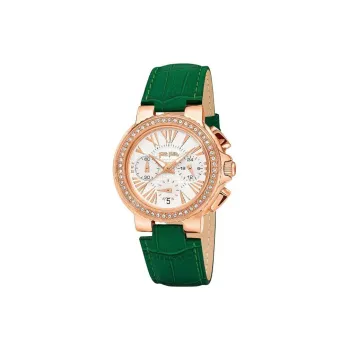Folli Follie Wrist Watch Automatic Mechanical Movement Leather Strap 28mm White Dial Women's Watch