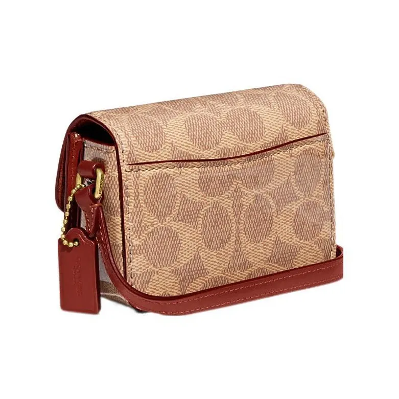COACH Studio Iconic Patent Leather With Refined Calfskin Crossbody Bag, Shoulder Bag Women's Tan-1