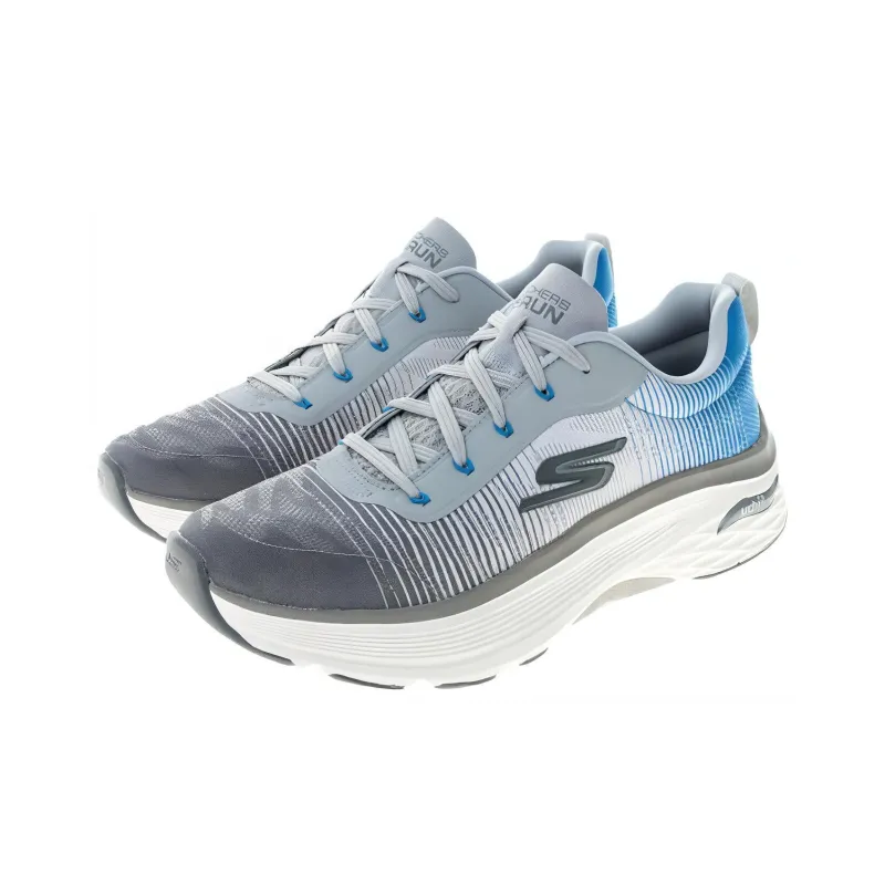 Skechers GO Run Ma Cushioning Arch Fit Cushioning Wear-Resistant Low-Top Casual Shoes Men's Gray White Blue-1