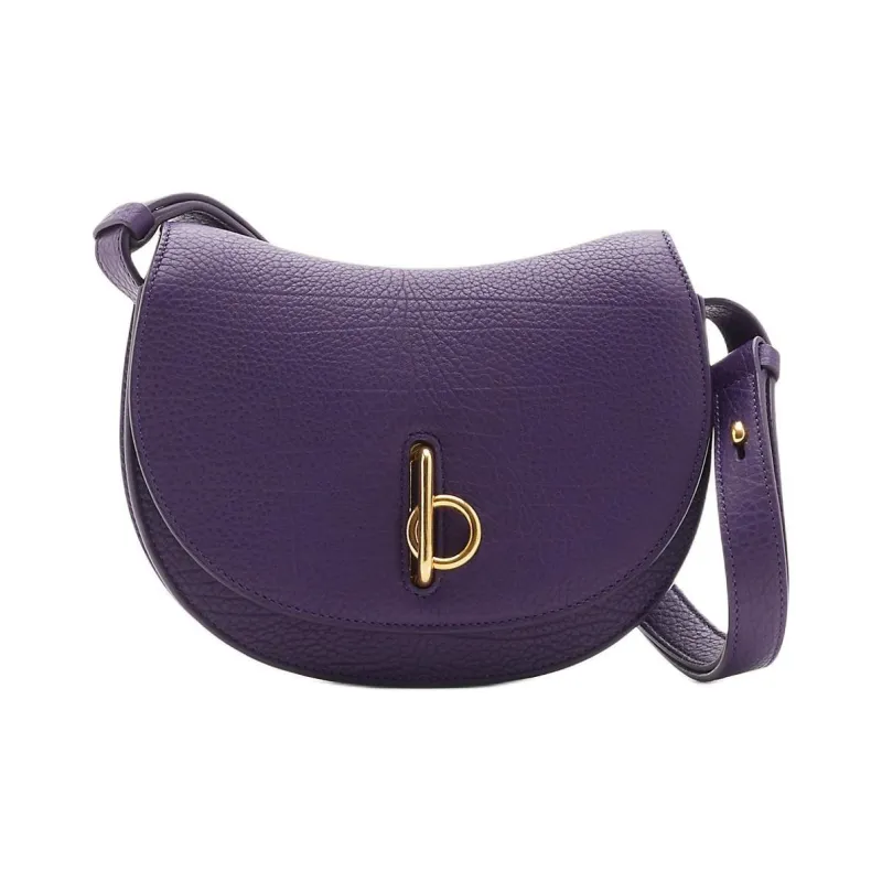 Burberry Rocking Horse Calfskin Crossbody Bag Shoulder Bag Women's Ribbon Purple-0