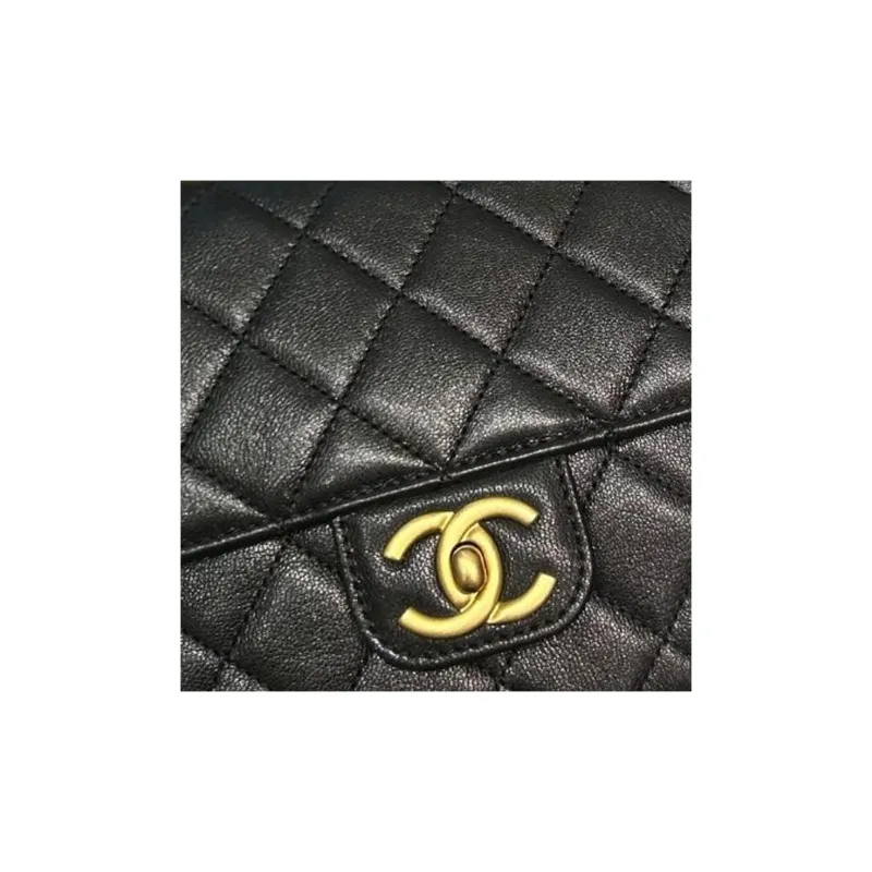 CHANEL Goatskin Flap Bag, Crossbody Bag, Shoulder Bag Mini Women's Black-2