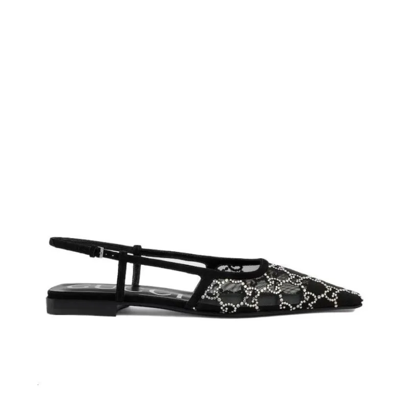 GUCCI GG Crystal-embellished Ballerina Shoes-1
