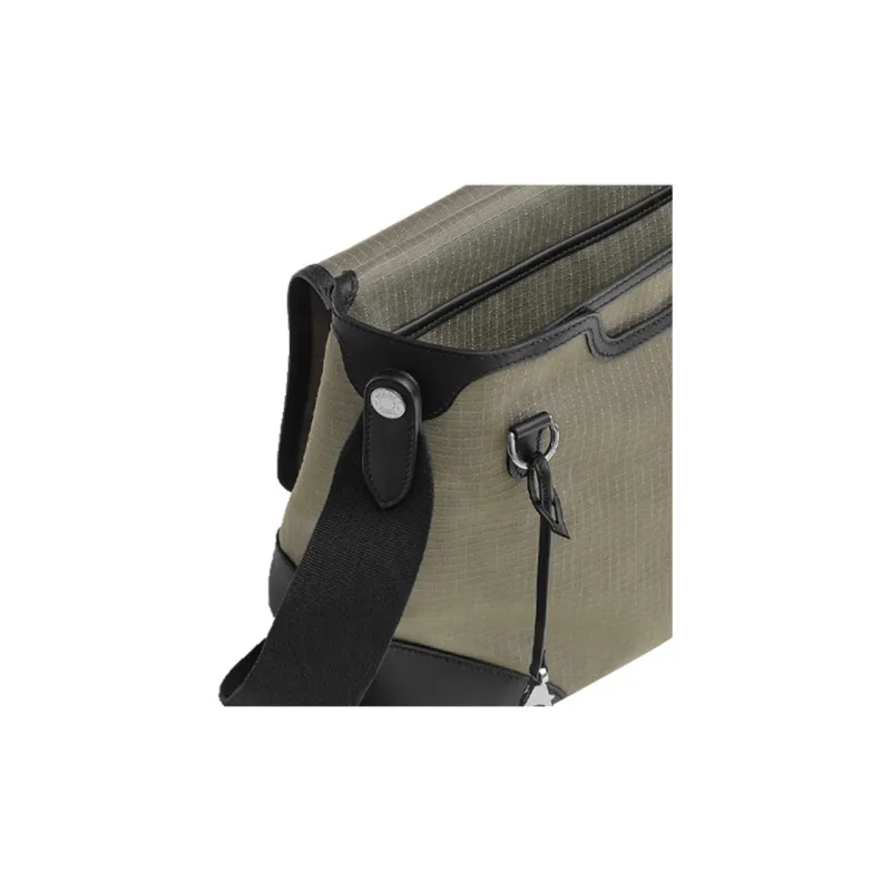HERMES Allback Bivouac Canvas And Swift Calfskin Messenger Bag, Shoulder Bag, Crossbody Bag Men's Khaki/Black-3