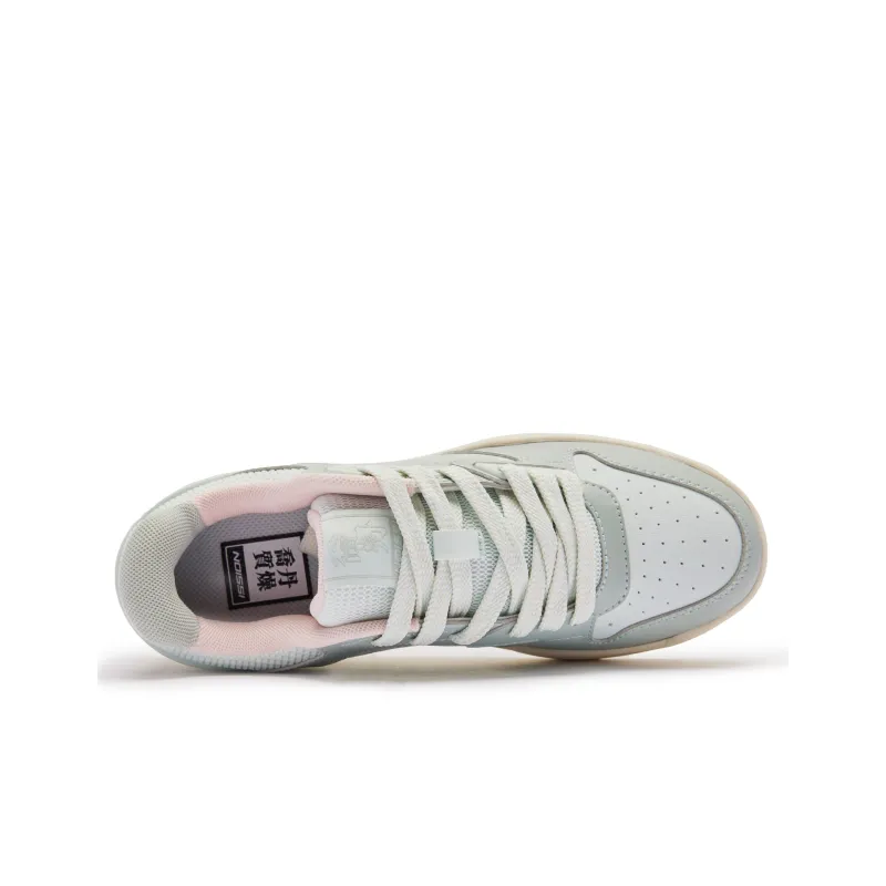 QIAODAN Skateboard Shoes Women's Low Top Light Transparent Green Light Mist Green-3