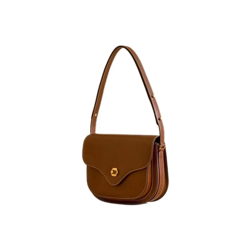 MARK CROSS Cow Leather Handbag Shoulder Bag Women's Brown-1