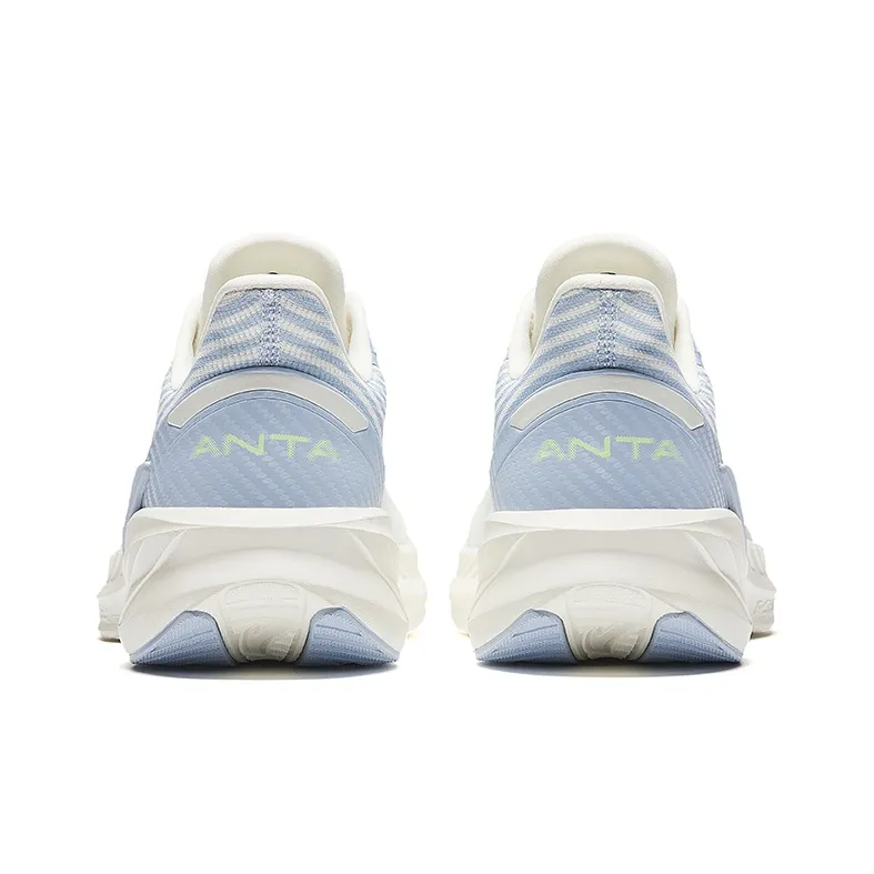 Anta Running Collection Slip Resistant Cushioning Low Top Running Shoes Men's White Blue-3