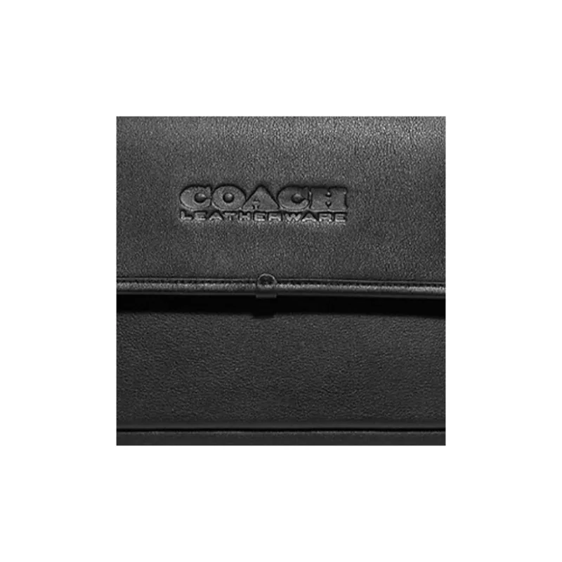 COACH League Canvas With Leather Messenger Bag, Shoulder Bag, Crossbody Bag Tubas Men's Black-3