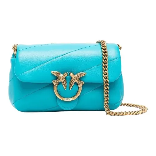 PINKO Sheepskin Shoulder Bag, Crossbody Bag Extra Mini Women's Turquoise Blue Green