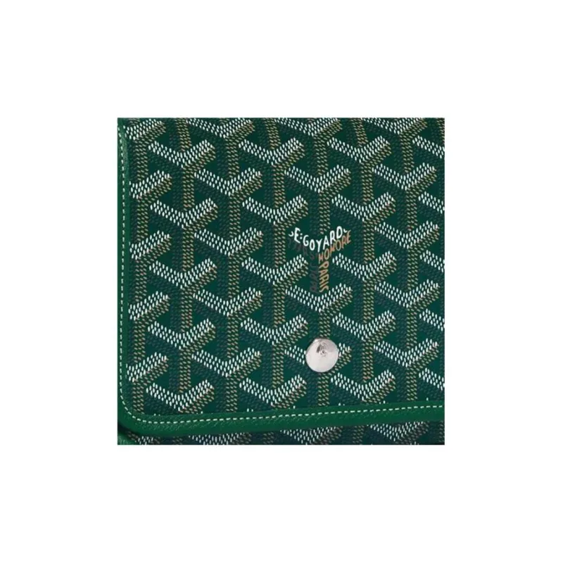 GOYARD Plumet Canvas With Leather Envelope Bag Crossbody Bag Shoulder Bag Unisex Green Turquoise With Blue Heart-5