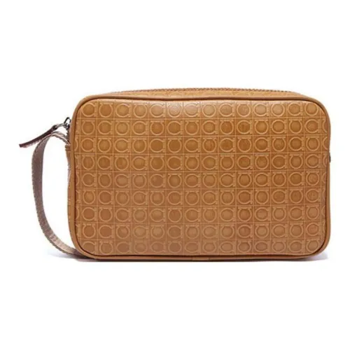 FERRAGAMO Calfskin Camera Bag Clutch Men's Yellow