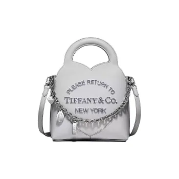 TIFFANY & CO. Calfskin Tote Bag, Shopping Bag, Handbag, Shoulder Bag, Crossbody Bag Mini Women's Gray