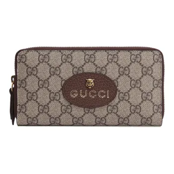 GUCCI Neo Vintage Series Canvas With Leather Canvas Bag Wallet Unisex Ebony/Brown/Yellow