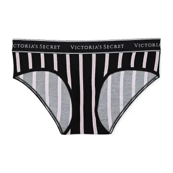 Victoria's Secret Logo Cotton Hiphugger Panty/Stripe Underpants Women's 1 Pack Stripes