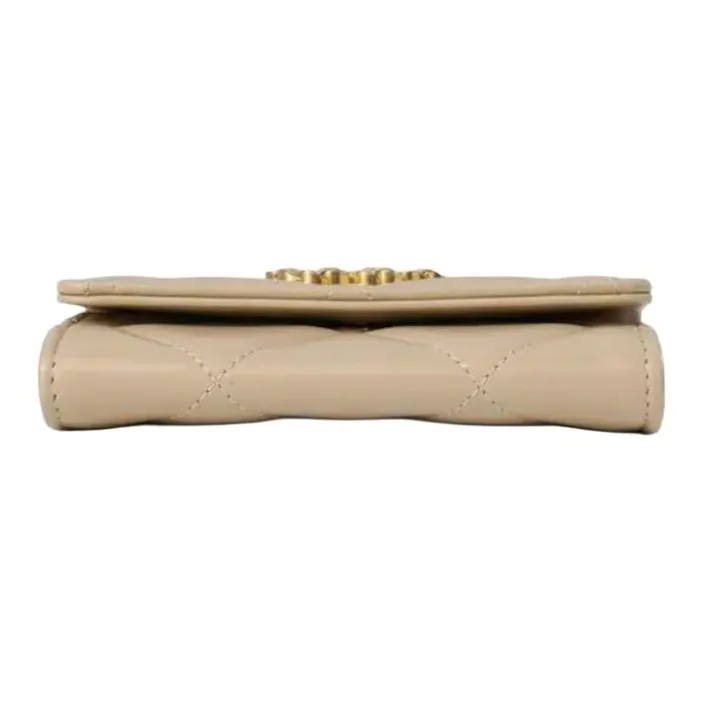 CHANEL 19Bag Lambskin Card Holder Women's Beige Yellow-3